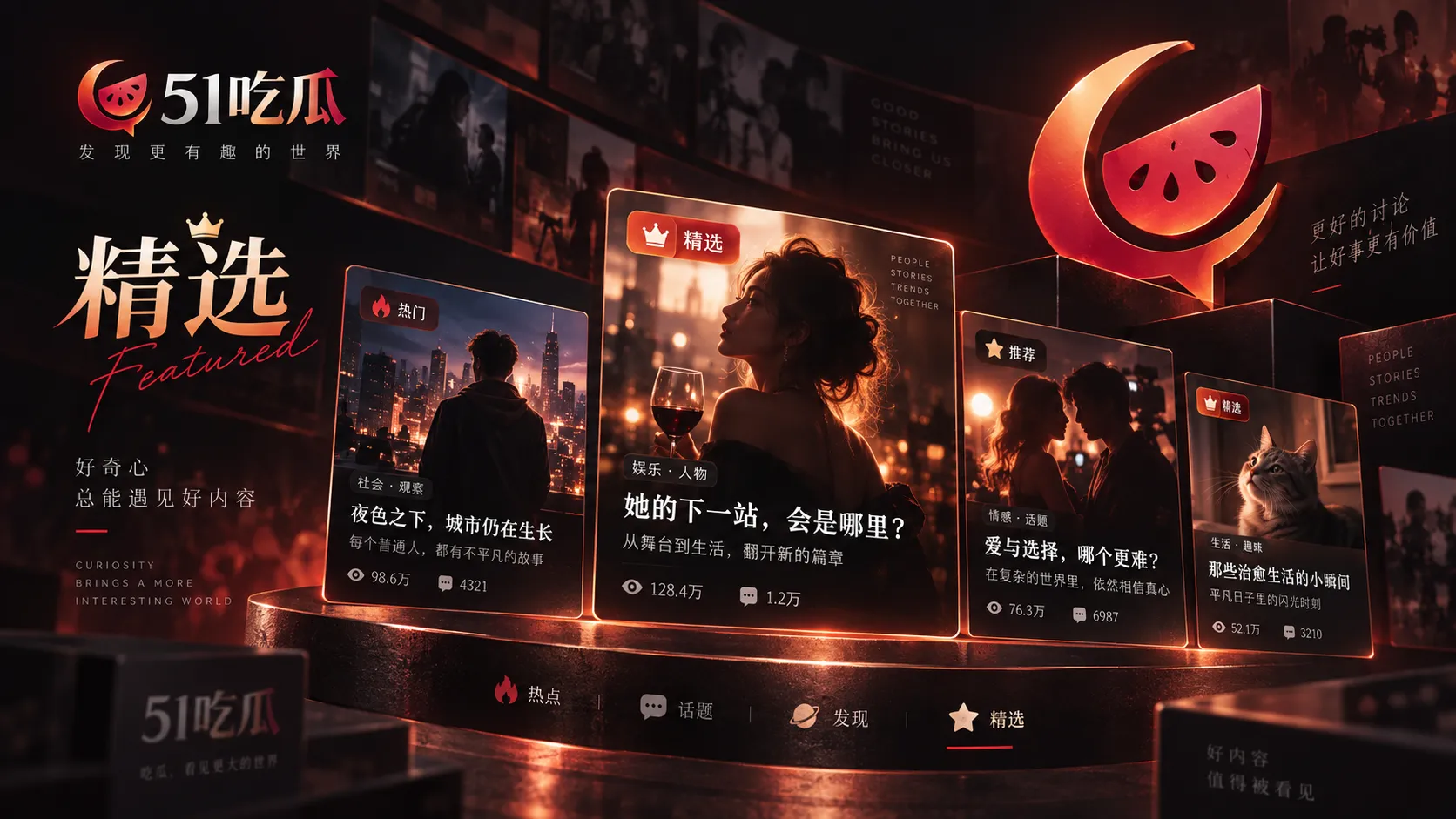 51吃瓜品牌与官网访问主题视觉